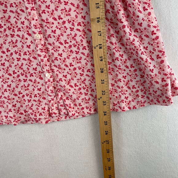 The Nines by HATCH Flutter Short Sleeve Maternity Blouse Pink Floral SZ Lg - Picture 5 of 8